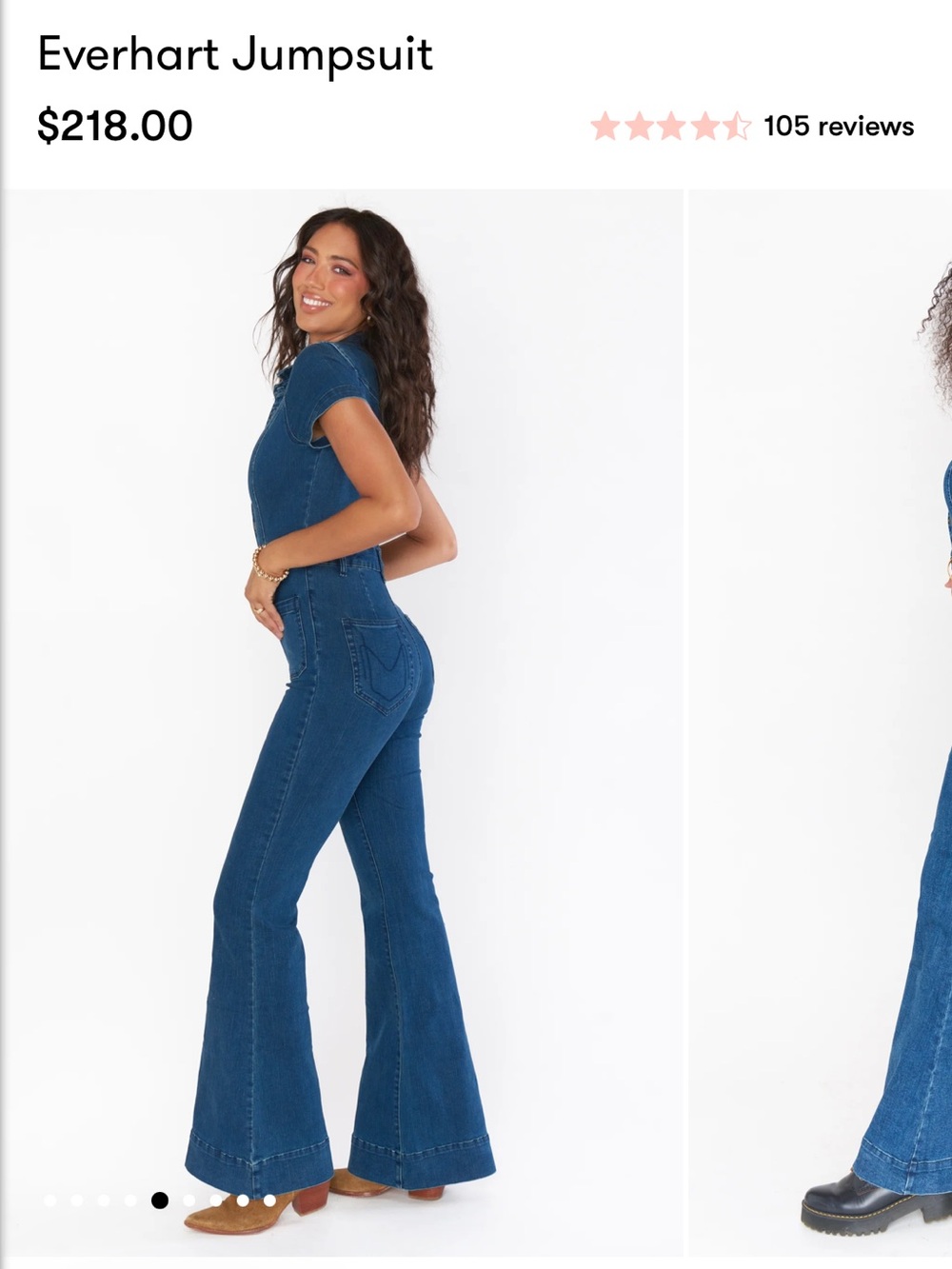 Show Me Your MuMu Indigo Denim Wide-Leg Jumpsuit - Picture 3 of 3
